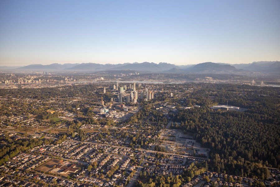 aerial of city centre 