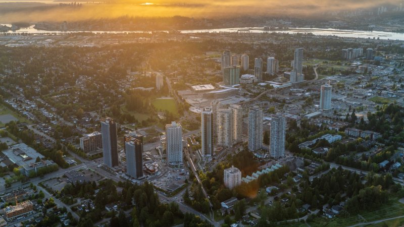 City centre aerial shot