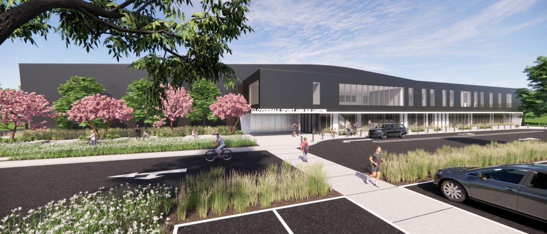 rendering of proposed cloverdale sport and ice complex
