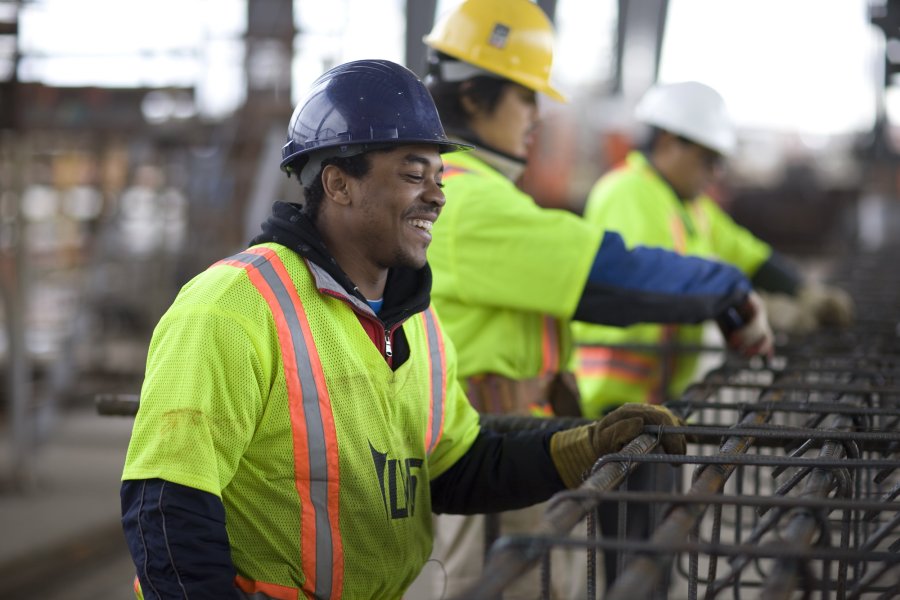men working on rebar