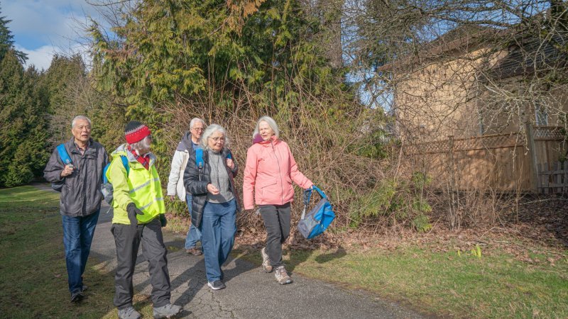 People participating in a WalkIt walking group