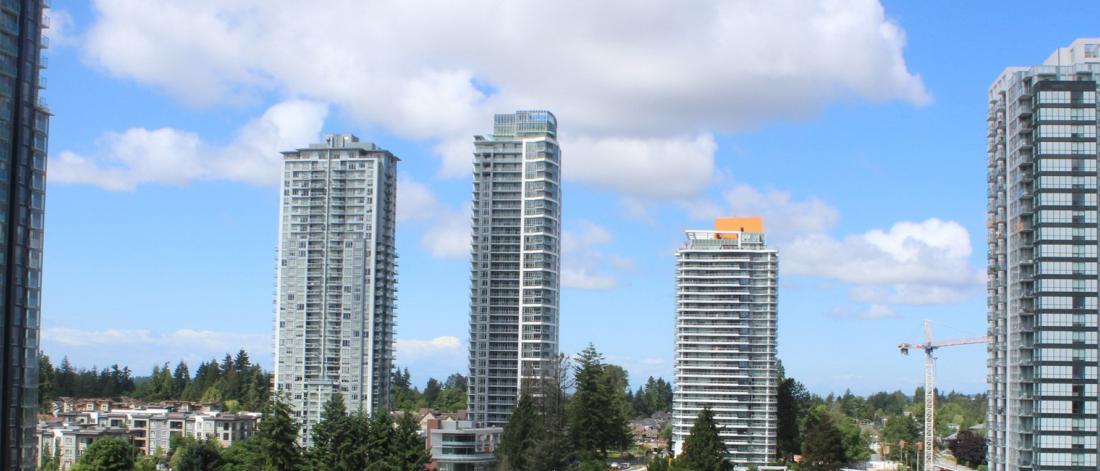High rises in Surrey, blue sky
