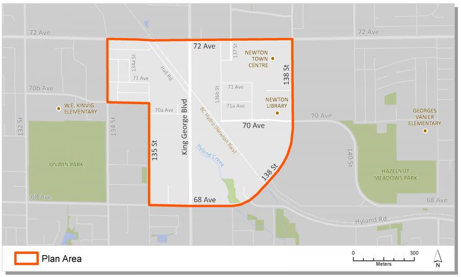 Newton Town Centre line map