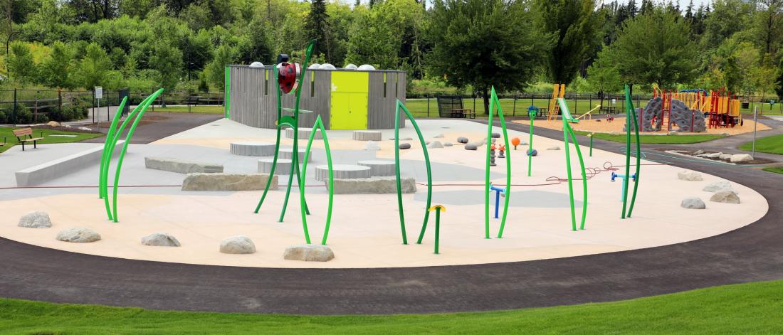A new spray park at Hawthorne Park