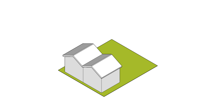 Diagram of a duplex dwelling on a lot 